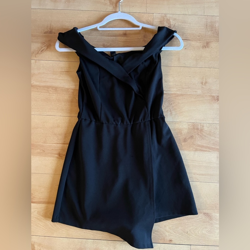 Black off the shoulder romper! Perfect for formals!